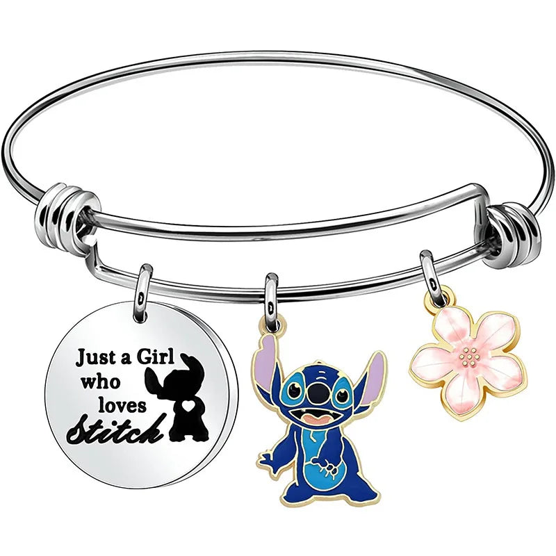 Lilo & Stitch Cartoon Metal Necklace Pendant Necklaces Characters Kids Gifts for Women Jewelry Children's Necklace Toy