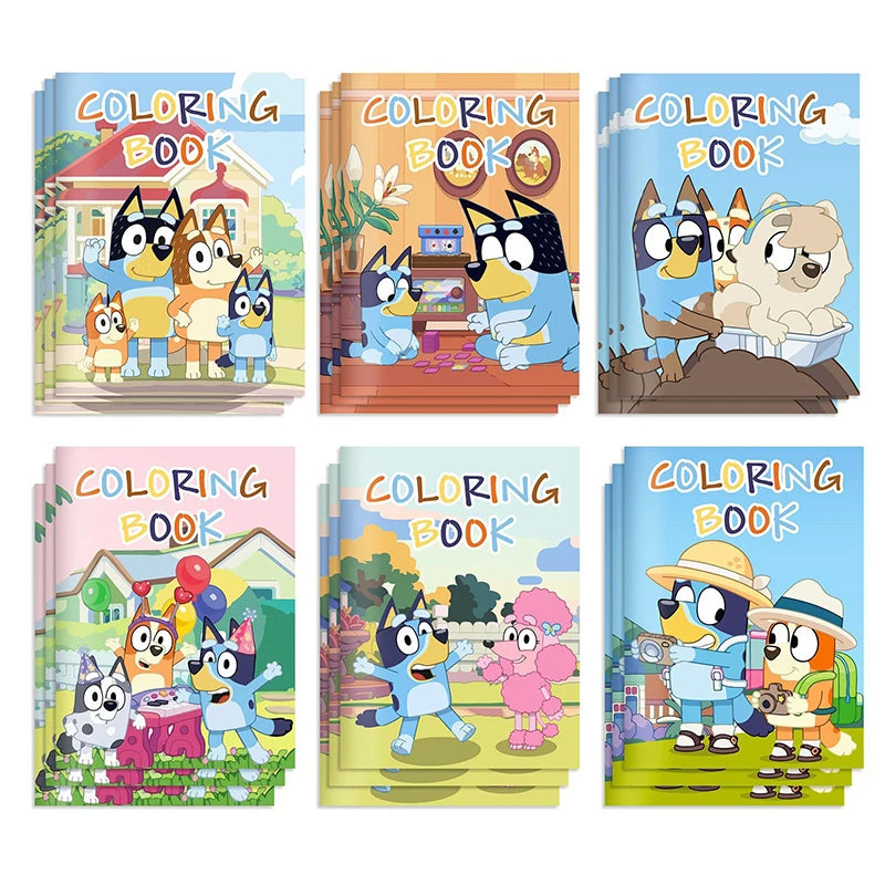 Bluey And Bingo Diy Coloring Drawing Book Anime Cartoon Color Graffiti Painting Book Education Puzzle Toys For Kids