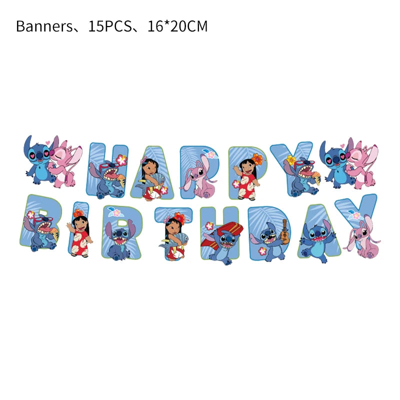 Stitch Party Supplies For Child Lilo And Stitch Birthday Party Decorations Balloons Banner Tablecloth Backdrop Tableware