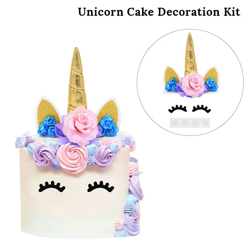 Rainbow Cake Toppers Baby Shower Girl 1st Birthday Party DIY Decoration Kid Cupcake Wrapper Wedding Unicorn Theme Party Supplies
