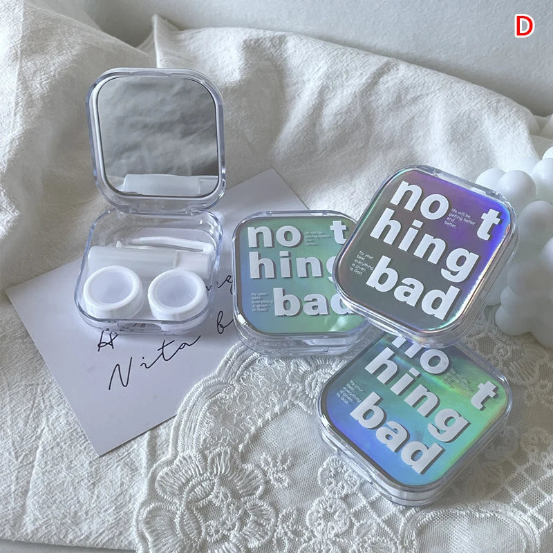 1pcs Cute Mini Contact Lenses Case Kit For Girls Travel Portable Contact Lens Box Contact Lens Storage Container