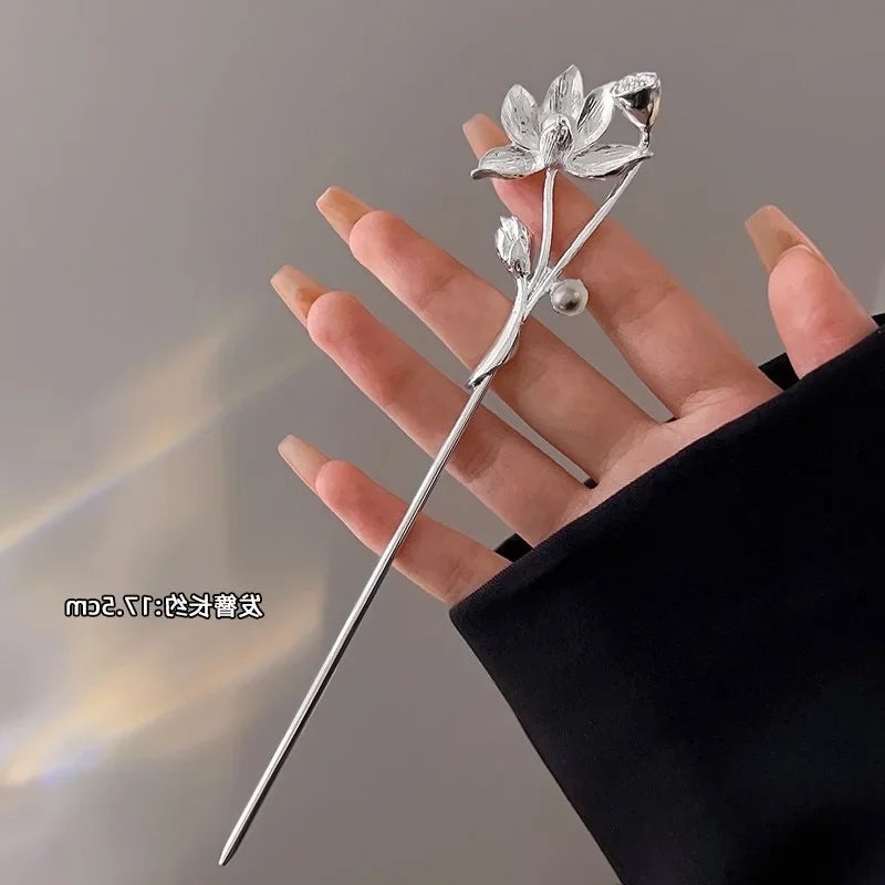 Chinese Style Tassel Hair Clip For Women Hair Stick Pins Flower Handmade Hairpins Charm Jewelry Accessories Hair Ornaments 머리핀