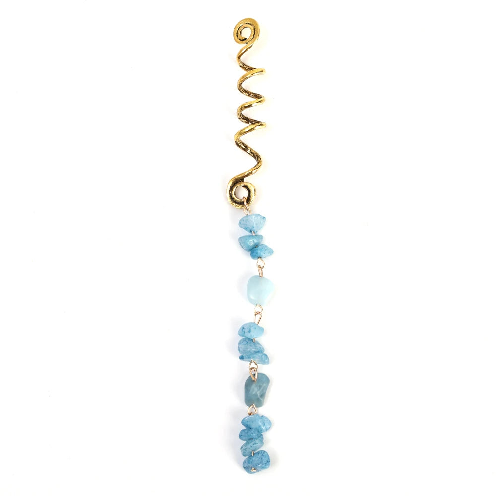 Spiral Charms Beads for Women Colored Crystal Stone Braids Barretts Hair Beads Jewelry Vintage Hairpin Dreadlock Accessories