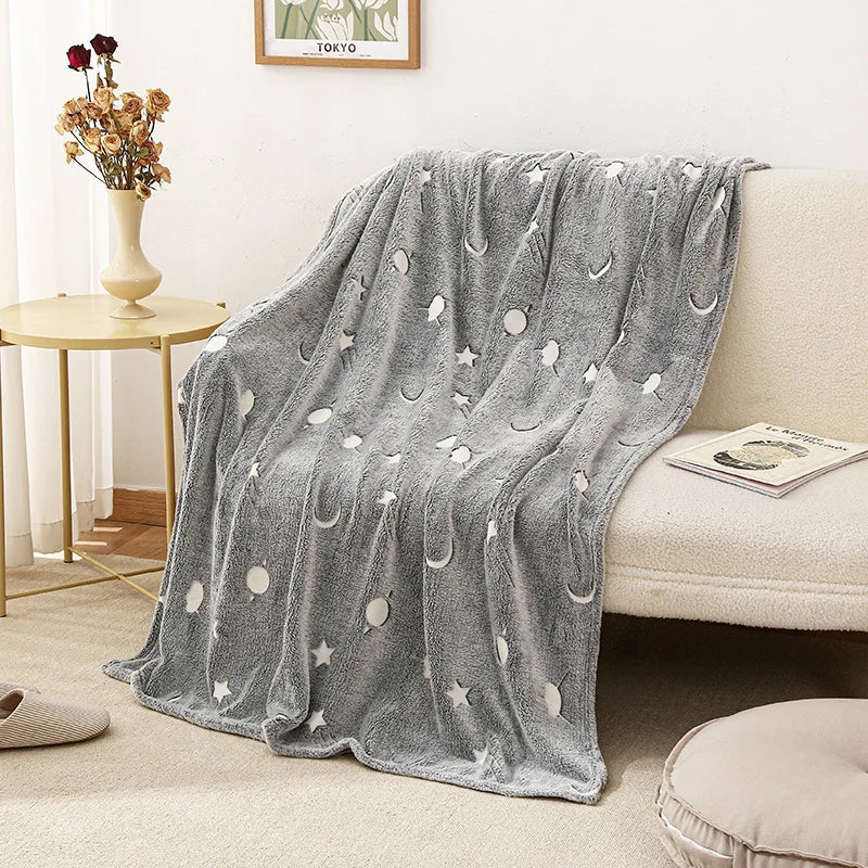 New spacecra Glow in The Dark Blanket Unicorn Gift for Kid Birthday Bedroom Decor Unicorns Toys Soft Cozy Luminous Throw Blanket