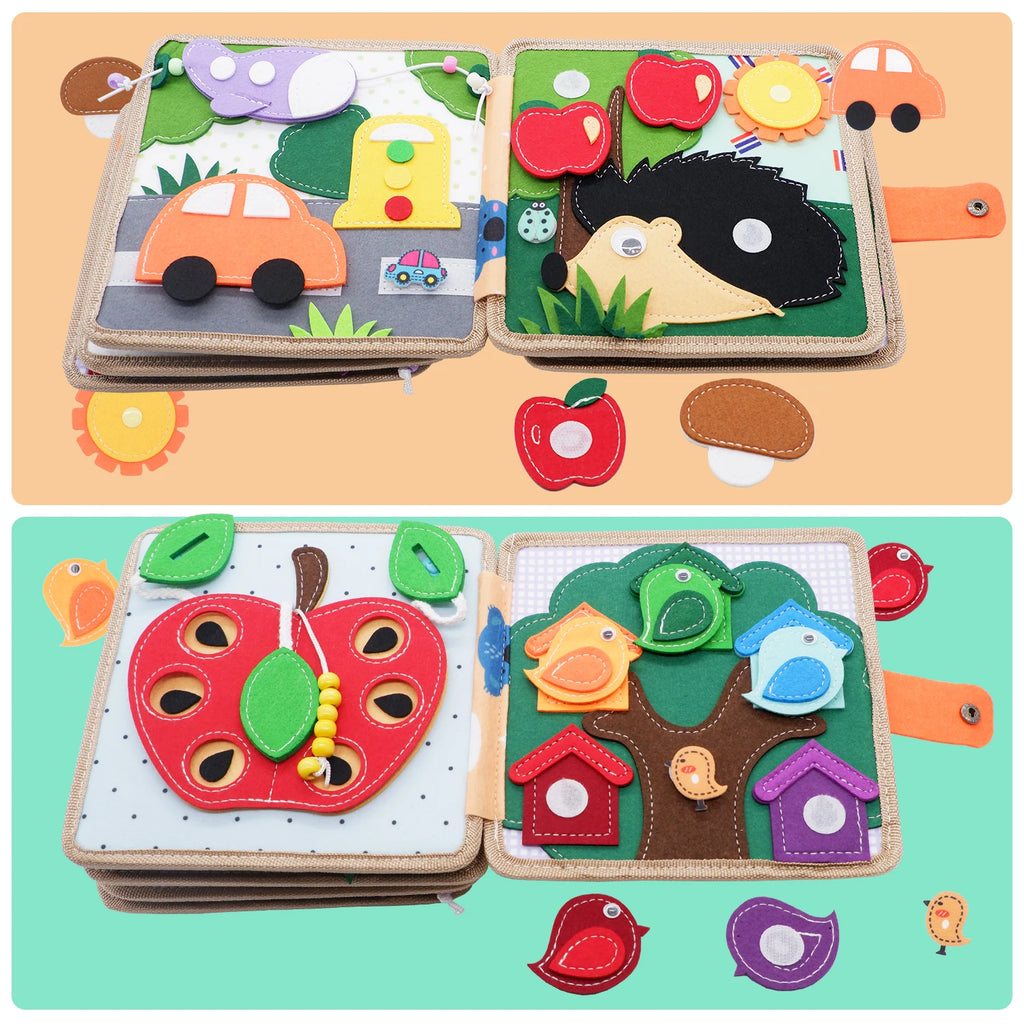 Toddlers Montessori Toys Busy Board Farm Animal Scene Storytelling Activity Toy Quiet Book Felt Activity Educational Sensory Toy