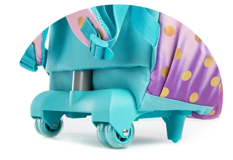 Children's School Backpack with Wheels Kids Wheeled School Bag Teenagers Bag Girls Canvas Backpack Travel Luggage Trolley Bags