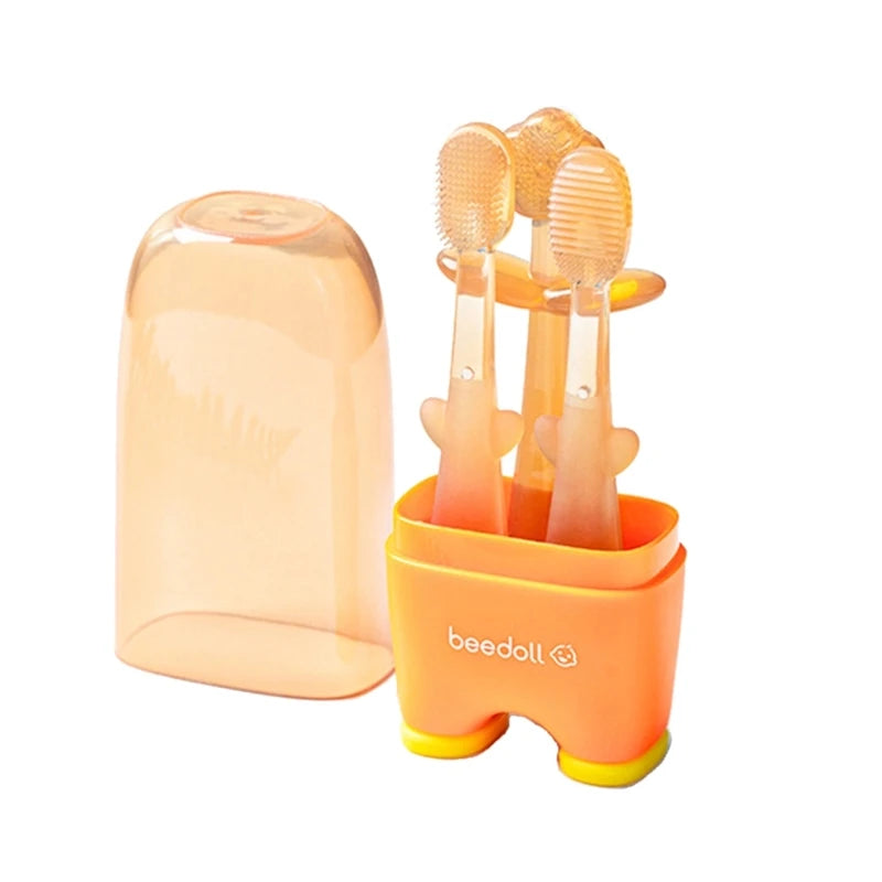 3 Pcs Baby Toothbrush Soft Silicone Kids Training Toothbrush Boys Girls Molar Tooth Brush Children Dental Oral Care Tooth Brush