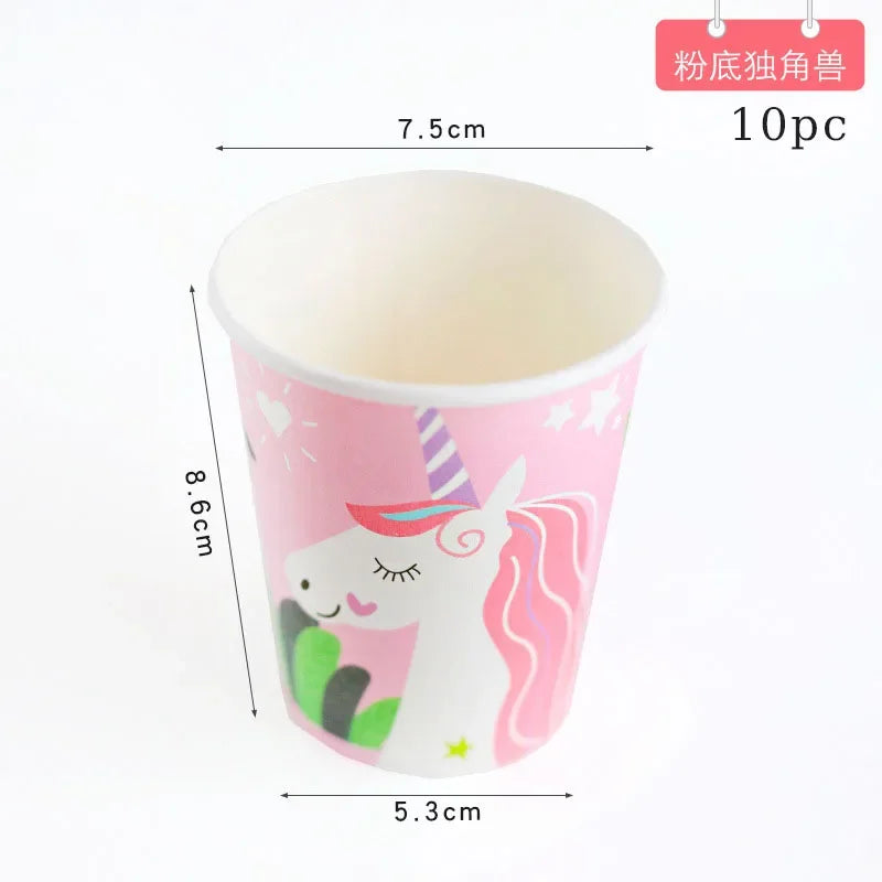 Unicorn Disposable Tableware Unicorn Party Supplies Paper Plates Napkins Happy Unicorn Birthday Party Decor Rainbow Horse Girl
