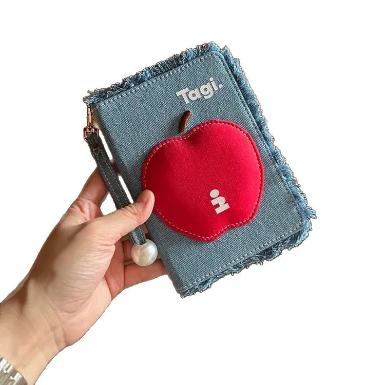 For ladies Portable Creative New Travel Passport Holder Canvas Denim Travel Passport Wallet Multi-function Cute Girls CardHolder