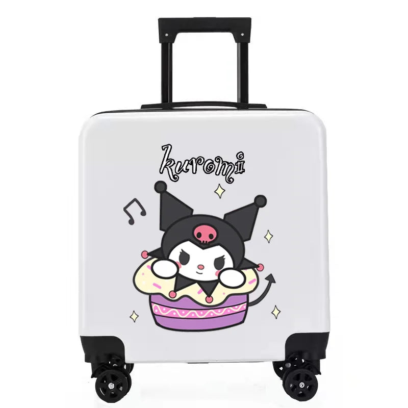 Sanrios New Child Trolley Case Cute Cartoon Kuromi Anime Hello Kittys Universal Wheel Suitcase Boy Girl Password Lock Suitcase