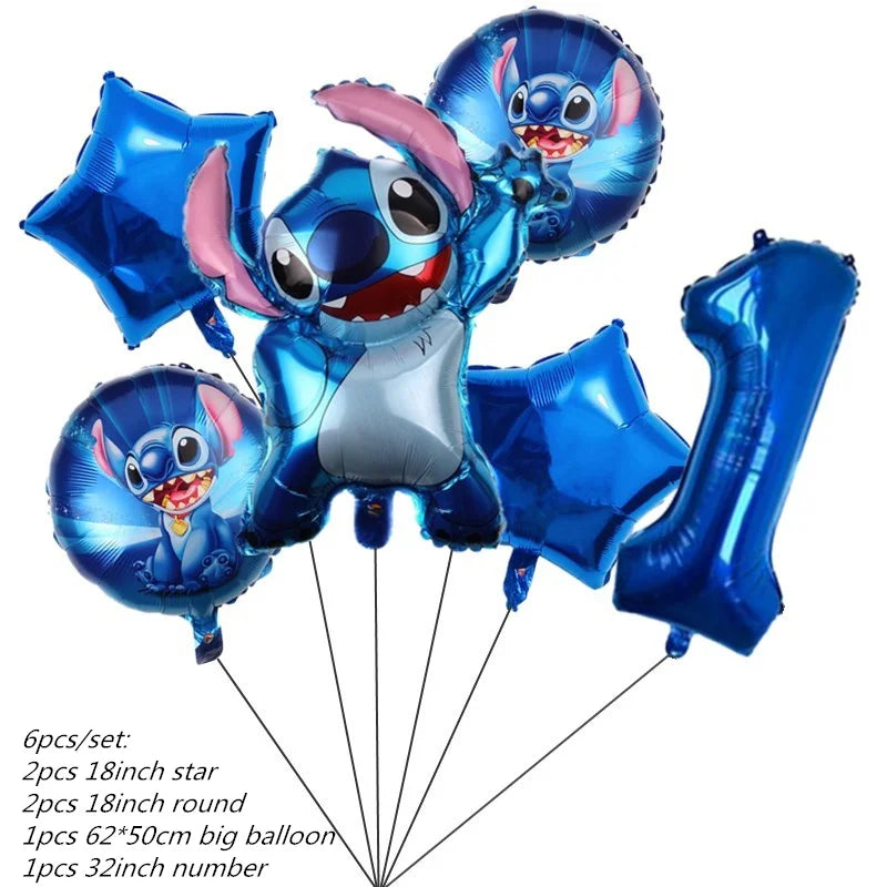 Lilo Stitch Party Supplies Paper Cup Plate Balloon Tablecloth Cake Toppers For Kid Boy Birthday Party Decoration Baby Shower