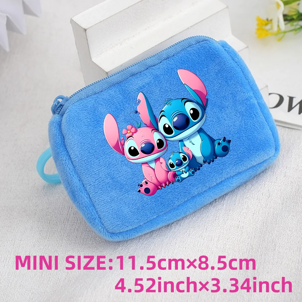 Lilo Stitch Kids Anime Plush Coin Purse Girls Boys Cute Mini Wallet Cartoon Moneybag Kids Storage Bag Pendant Birthday Gifts