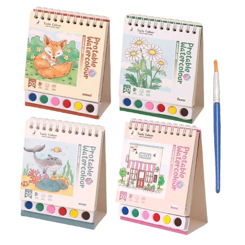 Coloring Book 20 Pages Portable Watercolor Coloring Book Kindergarten Colored Graffiti Enlightenment Note Picture Book