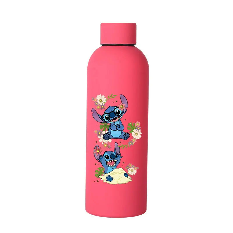 Lilo&Stitch Insulated Cup Sports Small Mouth Bottle Angel Colour Double-layer Vacuum Stainless Steel Cola Coffee Frosted Bottle