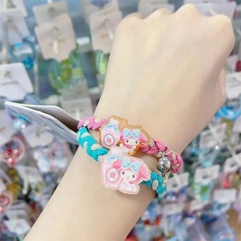 Sanrio Cinnamoroll Kuromi Melody Hair Band Cute Cartoon Girl&Child Sweet Bestie Hairpin Charm Ponytail Holder Holiday Gifts