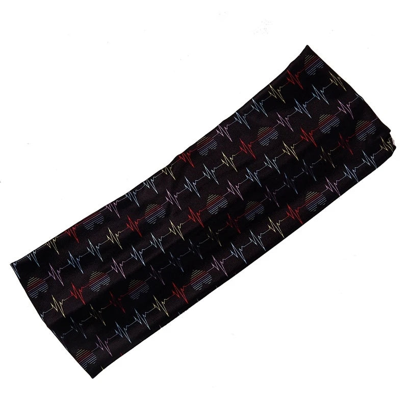 Medical Headband For Girl Buttons Hairbands Women Hair Band Printed Bandanas cute Headband Sweat -absorbing Turbans Elastic