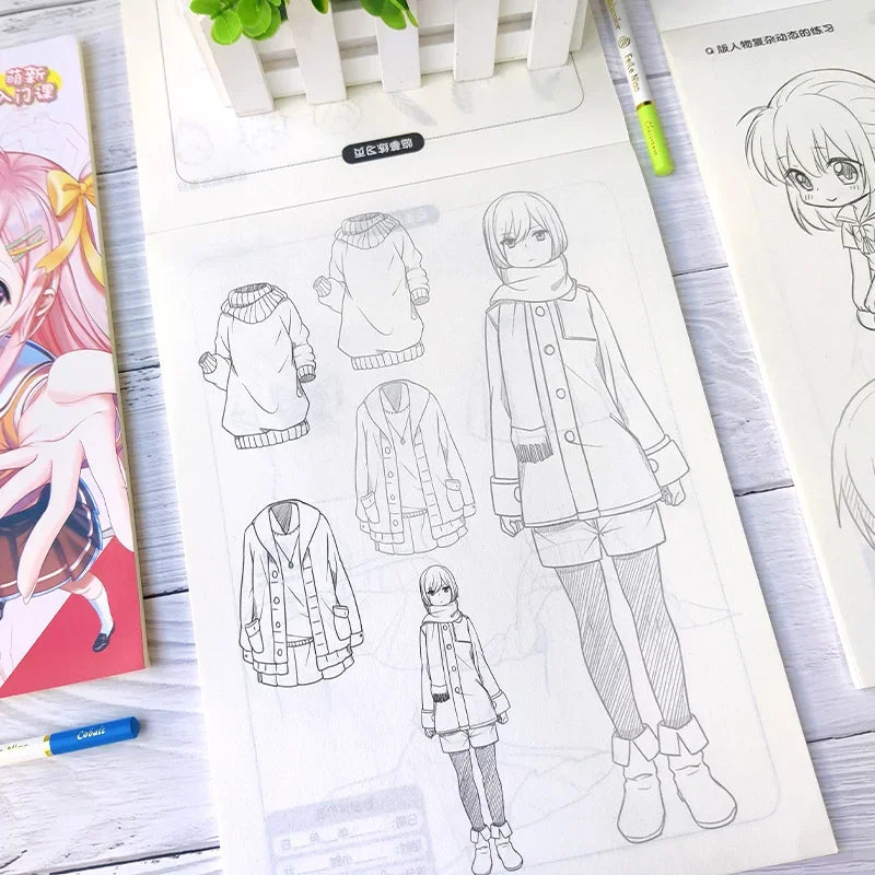 Coloring Book 12 Series Comics Anime Character Watercolor Painting Book Gouache Graffiti Drawing Book Stationery School Supplies