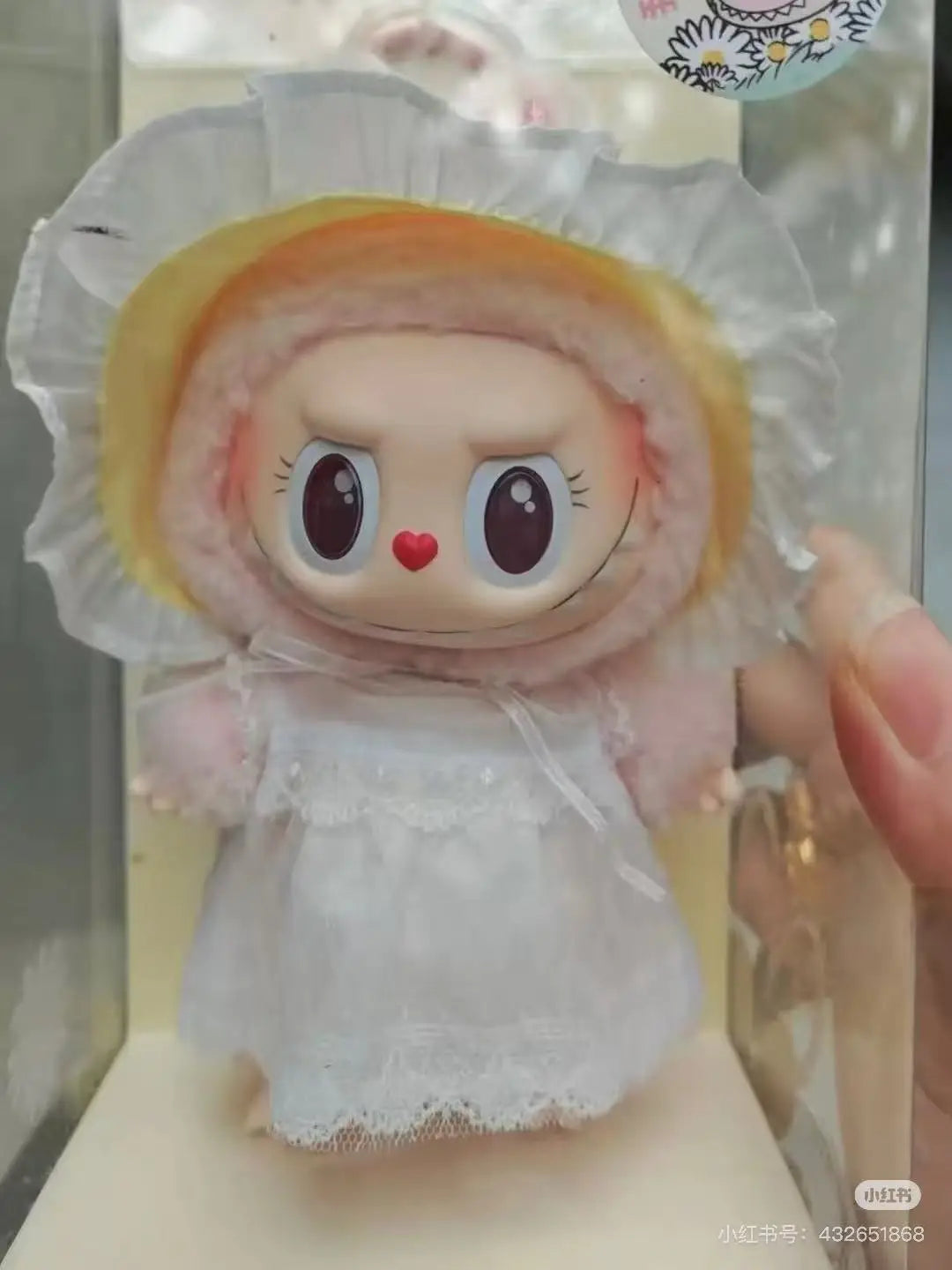 Copy High Quality Version New Product Labubu Sweetheart Doll Mokoko First Generation Plush Pendant Vinyl Pulling Cloth Hanging D