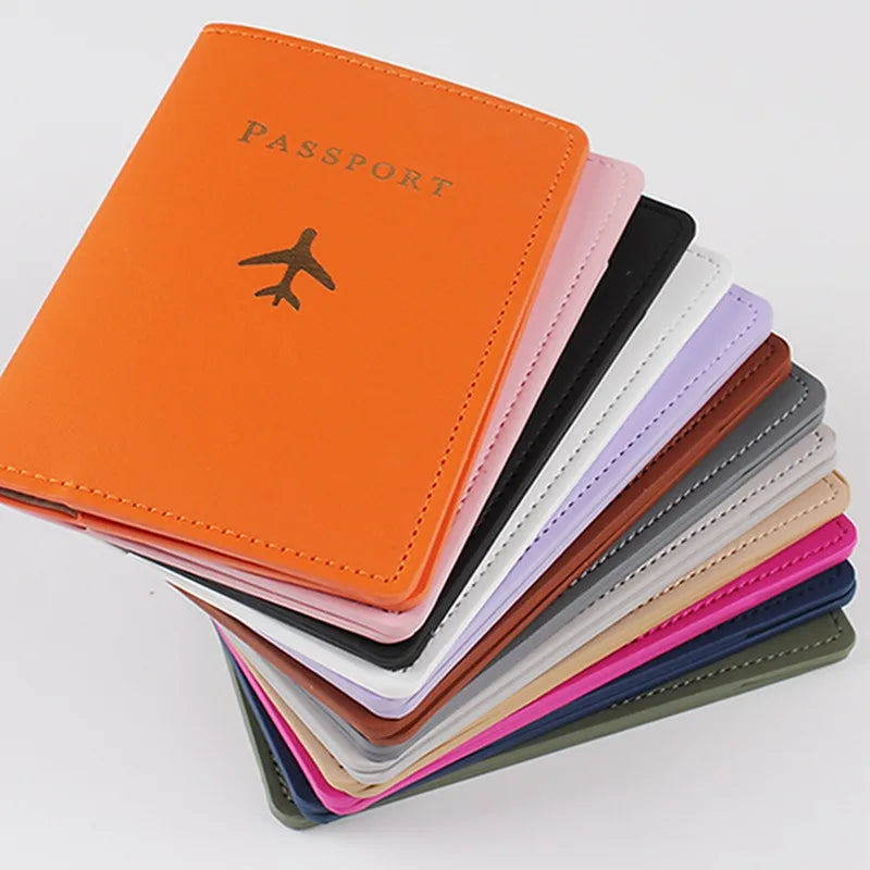 Airplane Passport Cover Women Men Travel Passport Case Pu Leather Fashion Passport Wallet Purse Girl Passport Credit Card Holder