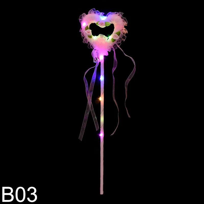 LED Colour Angel Feather Wings Girls Unicorn Halo Headband Fairy Stick Luminous Prop Cosplay Party Costume Glowing Accessories