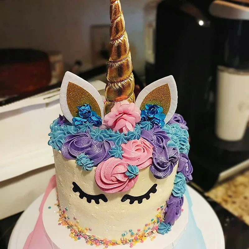 Rainbow Cake Toppers Baby Shower Girl 1st Birthday Party DIY Decoration Kid Cupcake Wrapper Wedding Unicorn Theme Party Supplies