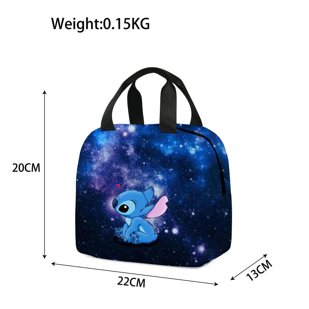 MINISO Stitch Children's Lunch Bag Primary School Lunch Box Bag Children's Best Gift Cartoon Mochila Best Gift for Children