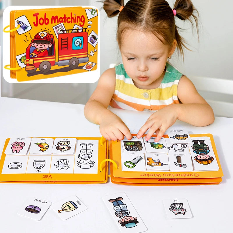 Montessori Educational Toys Toddler DIY Busy Book Job Matching Game Jobs Cognition Fine Motor Skill Activities Early Learning