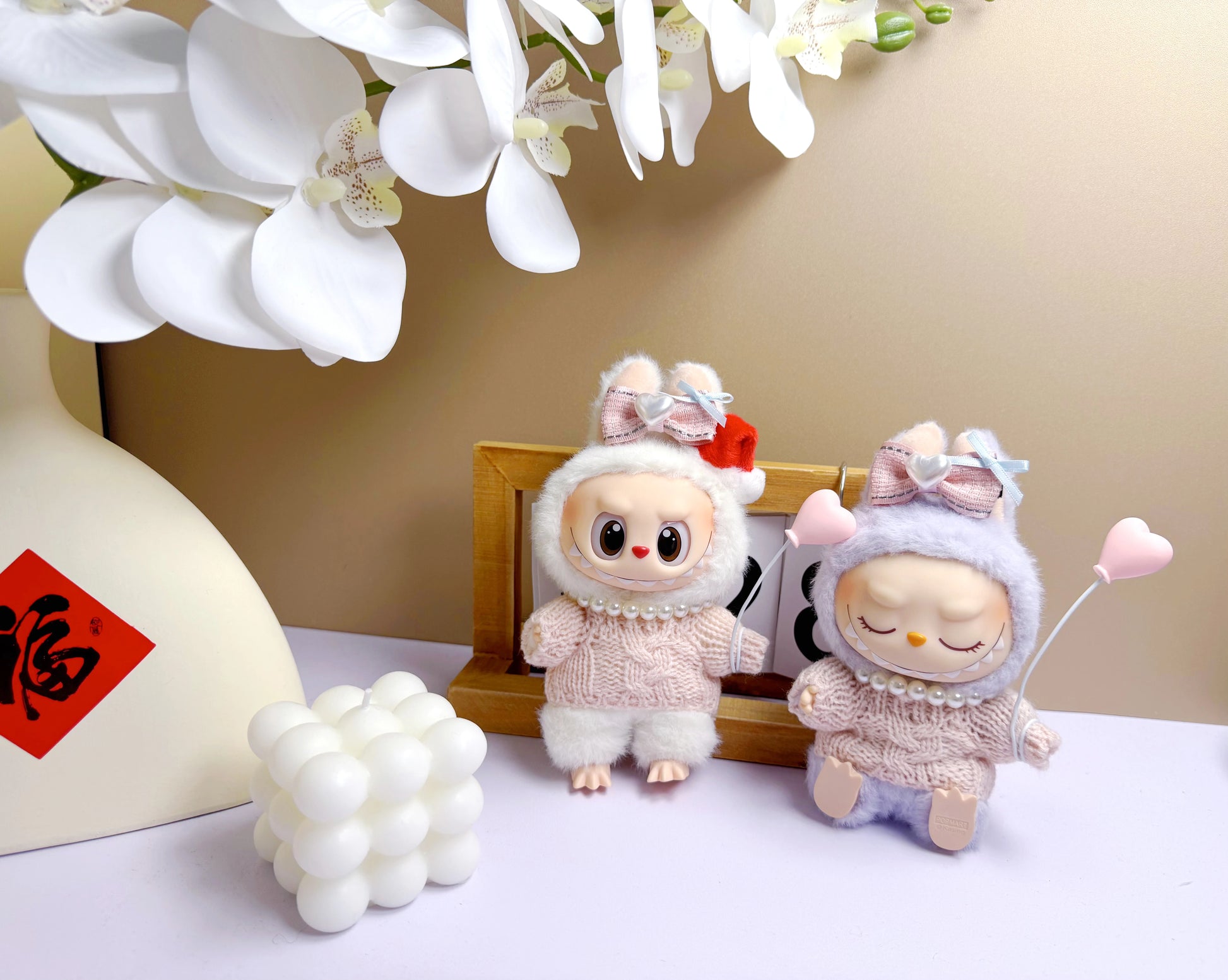 17cm labubu clothes outfit Plush doll clothes Macaron Cute Clothing DIY Kid Gift  Dog Clothes Hair accessories v1 v2 clothes