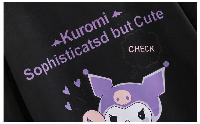 Sanrio Kuromi Kawaii Girls College Style T-shirt Skirt Suit Summer Clothes New Girl Suit Children's Clothes Style Pleated Skirt