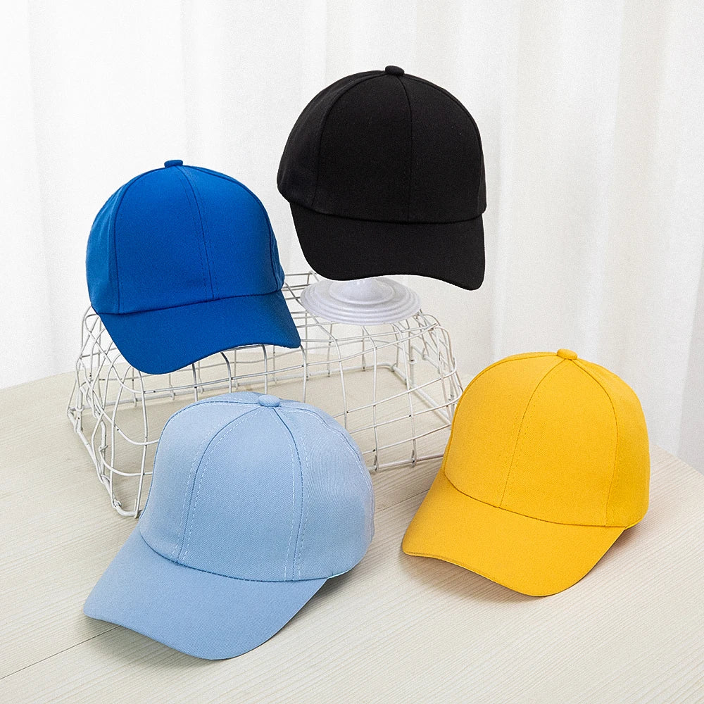 1pcs 2024 New   Fashion Candy Color Kids Baseball Cap  Sun Protection Adjustable Travel Children Baseball Cap