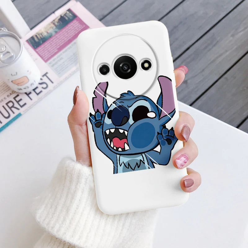 For Redmi A3 Phone Case Soft Silicone Shockproof Super cute Stitch Love?Cover For Xiaomi Redmi A3 Shell RedmiA3 A 3 Bumper Shell