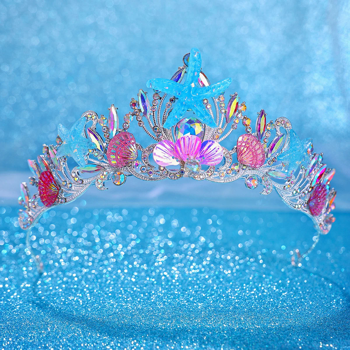 Colored seashells Party Crown Headband Mermaid Tail Hat Photo Props for Girl Birthday Party Mermaid Hair Accessories