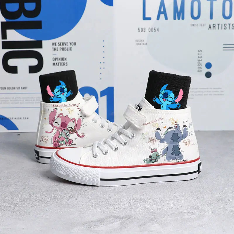 Kawaii Kids Canvas Shoes Cartoon Lilo & Stitch Sport Shoes Children Fashion Print Sneakers Shoes Boys Girls Tennis Shoes