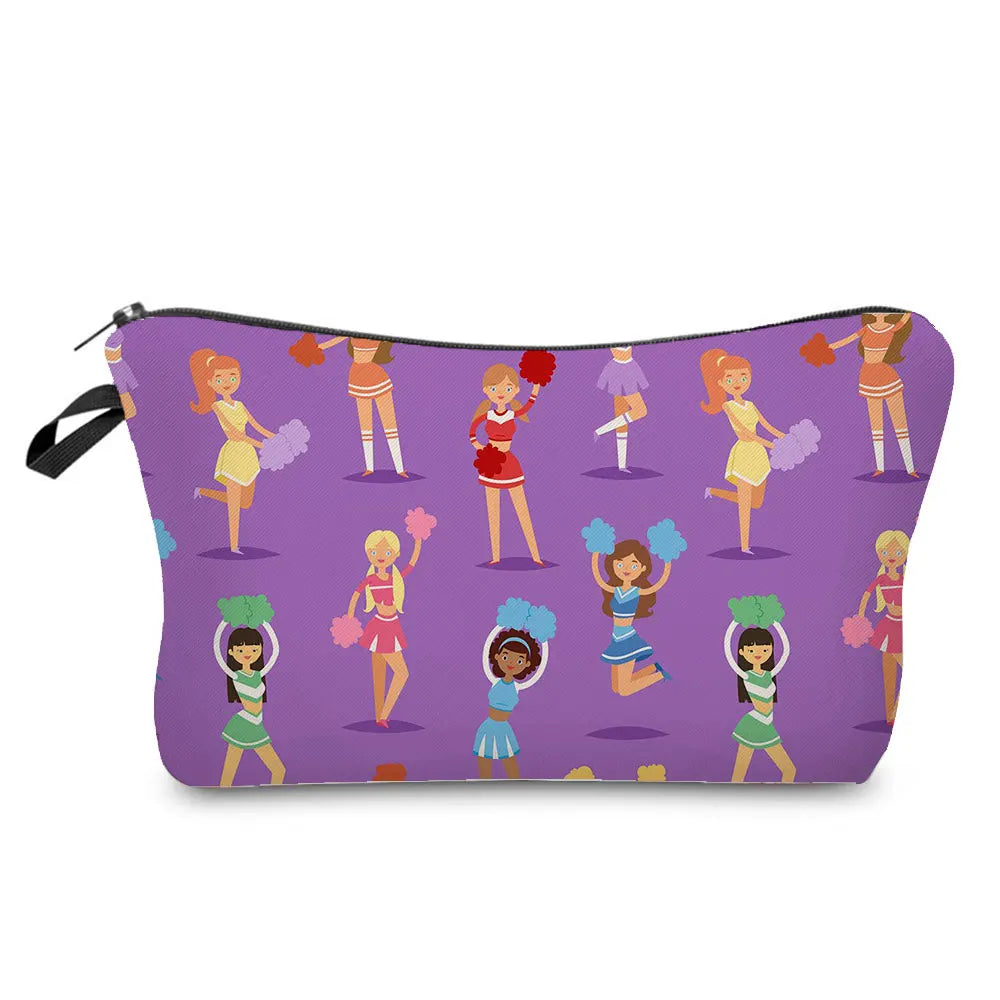 Cheerleading Girl Makeup Bag Club Gift Bag Female Portable Custom Pattern Cosmetic Bag Travel Organizer Storage Bag Toiletry Kit