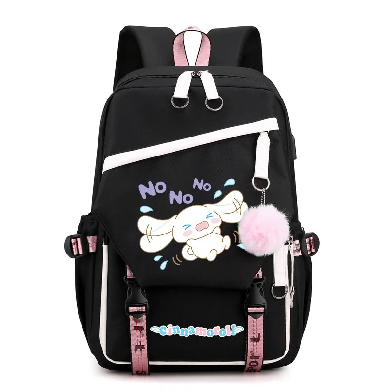 Sanrio Kuromi Cinnamoroll Backpack Teenager Student Rucksack Girl Boy Kids Anime Knapsack Women Cute Cartoon Bag Travel Mochilas