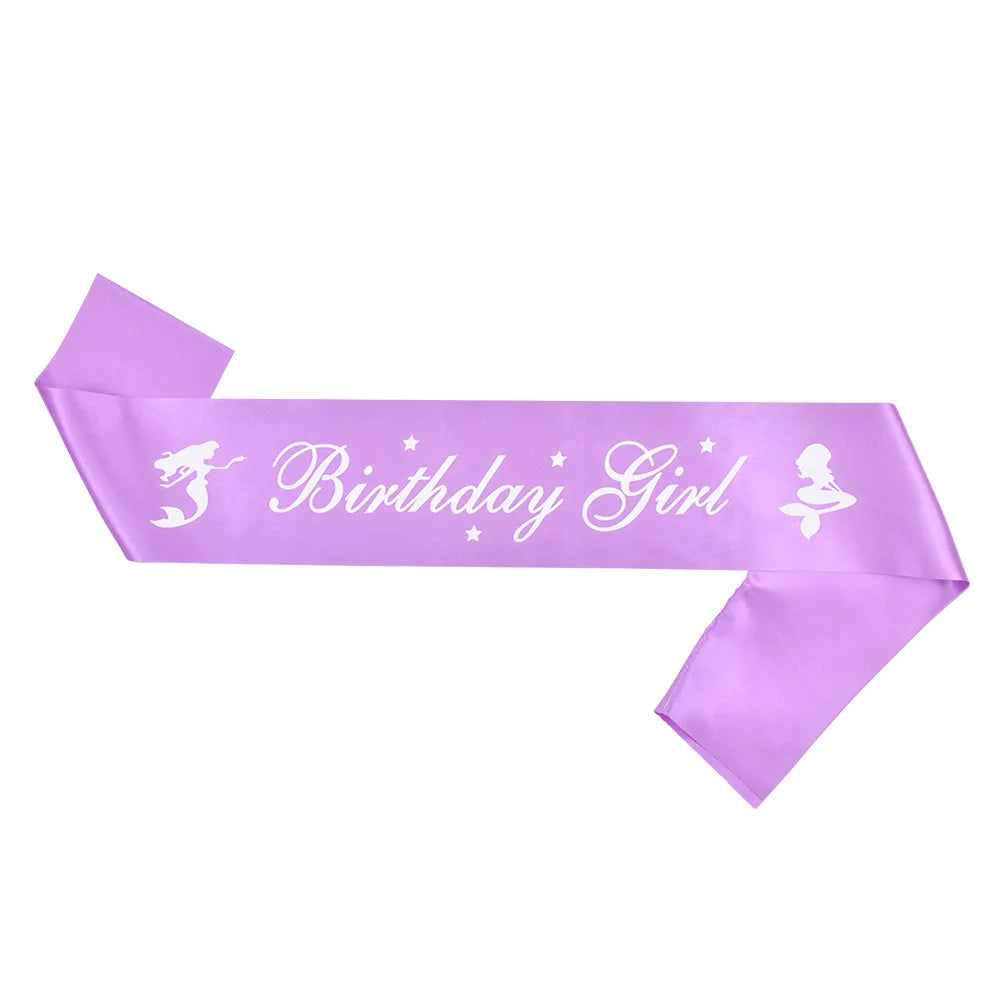 156*9.5cm Mermaid Birthday Girl Shoulder Strap Mermaid Party Crown Under The Sea Party Sea Animal Party Decor Girls Favor