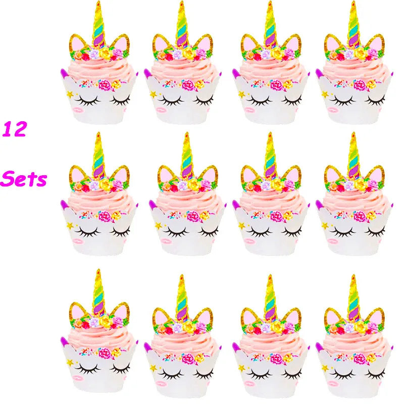 Unicorn Birthday Decorations for Girl Plate Napkin Cup cake topper Unicorn Party Supplies Kids Birthday Party Decor Baby Shower