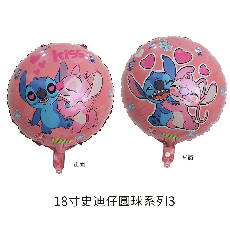 Lilo And Stitch Girl Party Birthday Decoration Set Party Supplies Tableware Stitch Balloon Banner Plate Napkin Tablecloth forkid