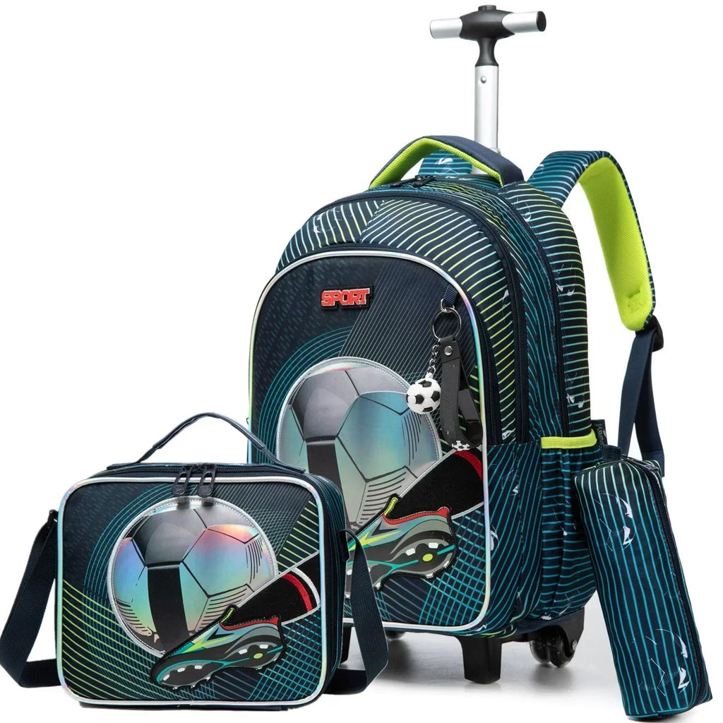 Children's School Backpack with Wheels Kids Wheeled School Bag Teenagers Bag Girls Canvas Backpack Travel Luggage Trolley Bags
