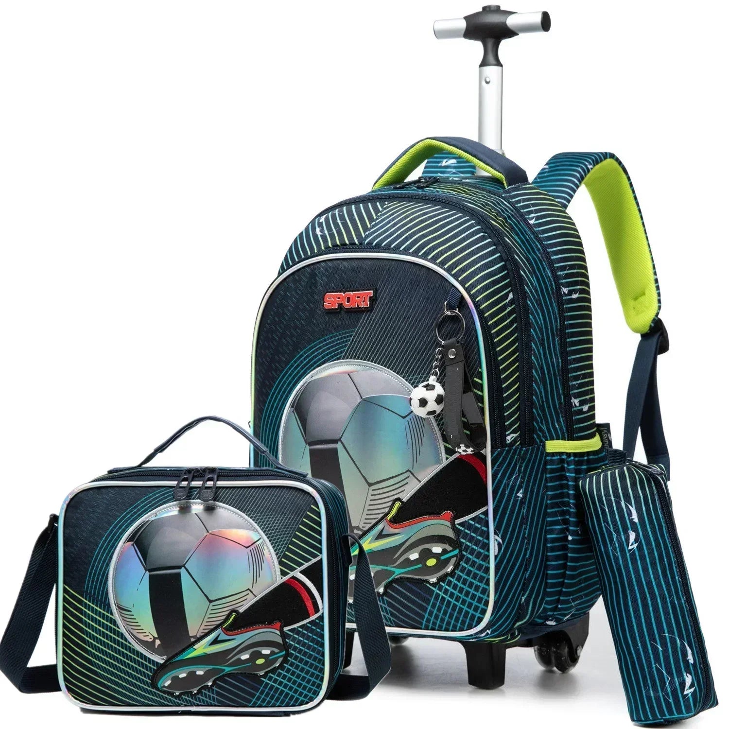 Children's School Backpack with Wheels Kids Wheeled School Bag Teenagers Bag Girls Canvas Backpack Travel Luggage Trolley Bags