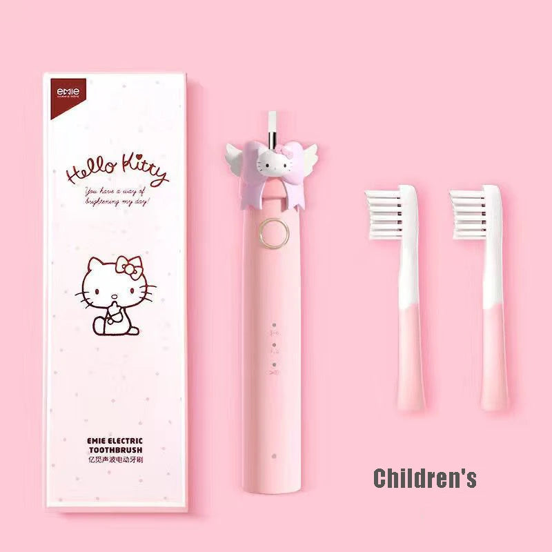 Kawaii Sanrio HelloKitty Electric Toothbrush Cute Anime Soft Hair Travel Portable Fiber Toothbrush Girl Oral Care Cleaning Brush