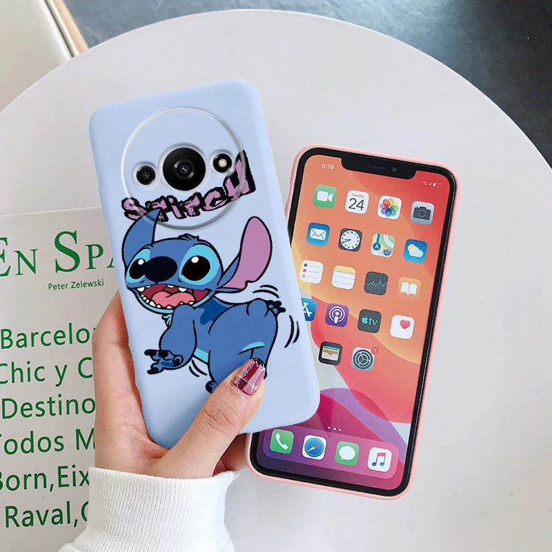 For Redmi A3 Phone Case Soft Silicone Shockproof Super cute Stitch Love?Cover For Xiaomi Redmi A3 Shell RedmiA3 A 3 Bumper Shell