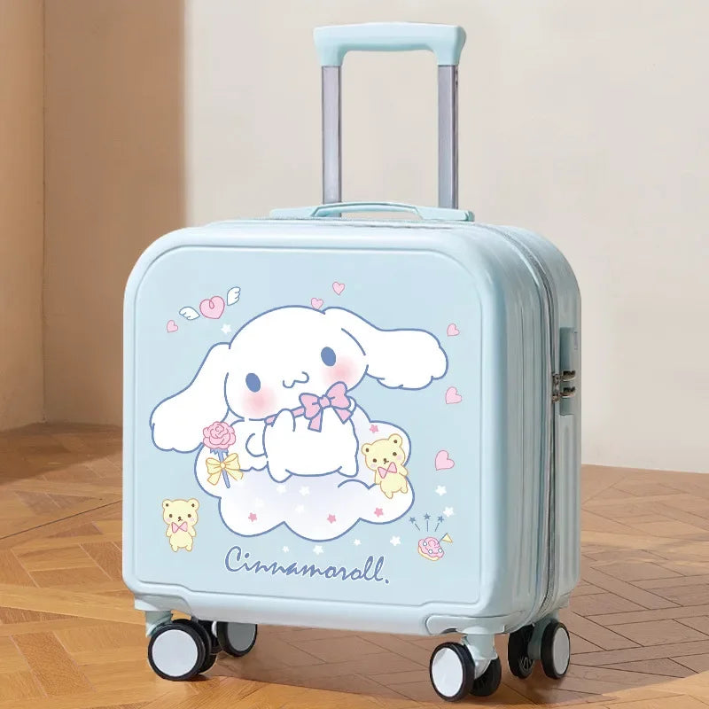 Sanrios Student Travel Cartoon 18 Inches Suitcase Cinnamoroll Girl Carry-On Suitcase Mute Universal Wheel Safety Password Lock