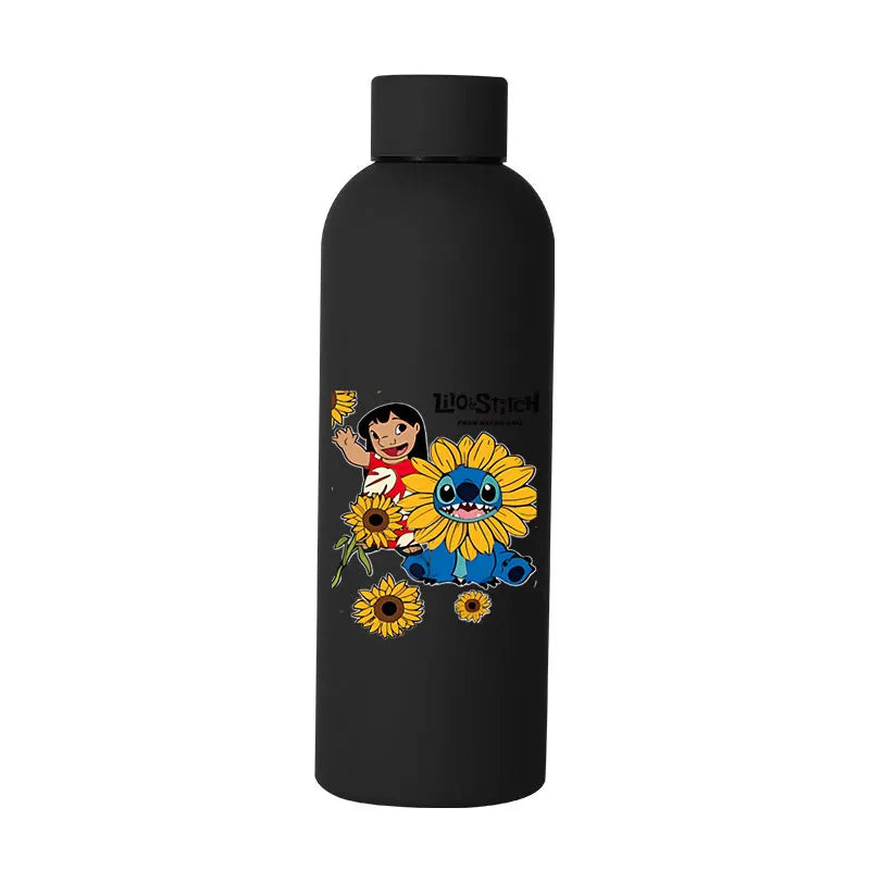Lilo&Stitch Insulated Cup Sports Small Mouth Bottle Angel Colour Double-layer Vacuum Stainless Steel Cola Coffee Frosted Bottle