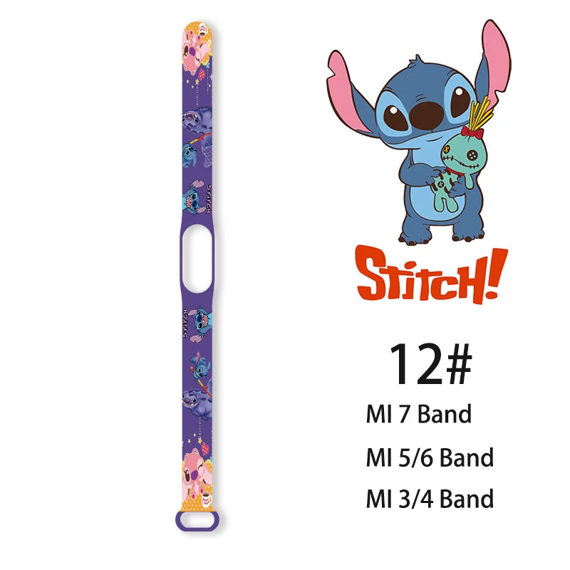 Lilo & Stitch Strap for Xiaomi Mi Band 7 bracelet Sport silicone watch wristband Miband wriststrap For Xiaomi mi band 3 4 5 6 7