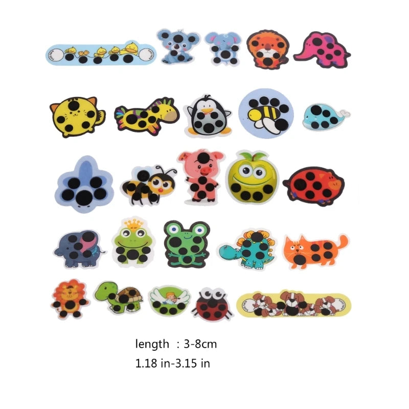 5Pcs Baby Kid Forehead Cartoon for Head  Fever Body Temperature Test Hot Sticker Decal Color-changing