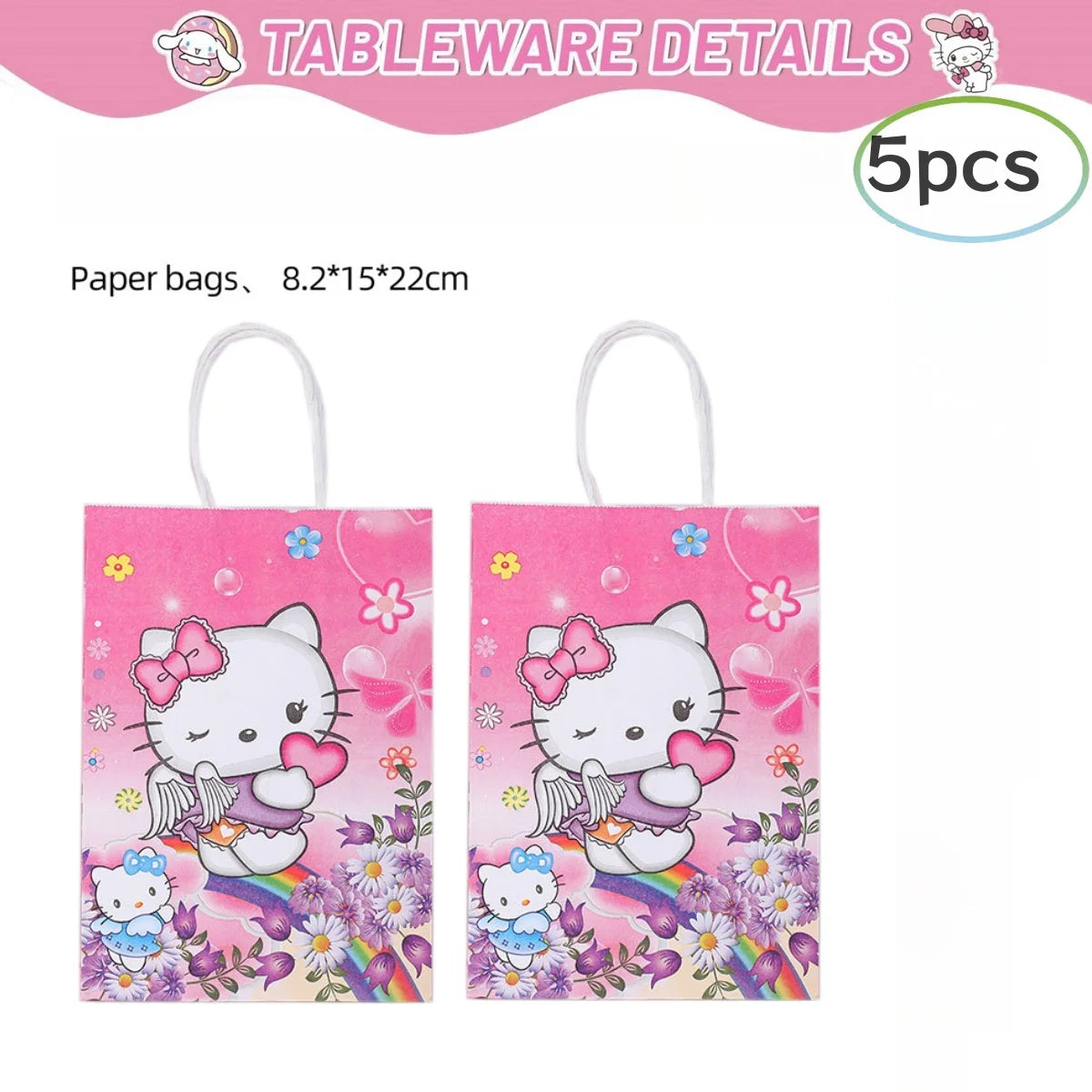 Hello Kitty Birthday Party Decorations Kawaii Cat Tableware Plate Tablecloth Baby Shower DIY stickers Girls Gifts Party Supplies
