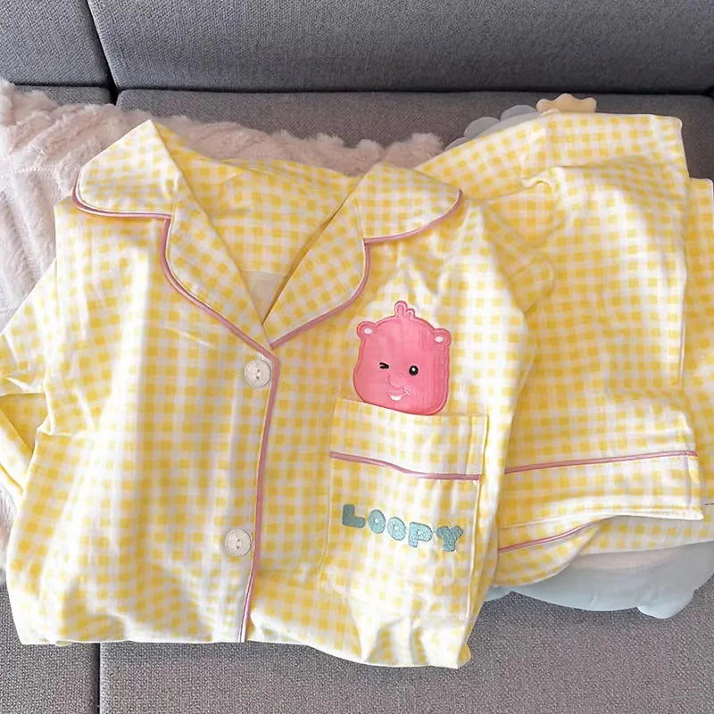 New Anime Sanrio Short Pajamas Hello Kitty Kuromi Kawaii Cartoon Loose Sleepwear Pajamas Sets Short Clothes Girl Birthday Gifts