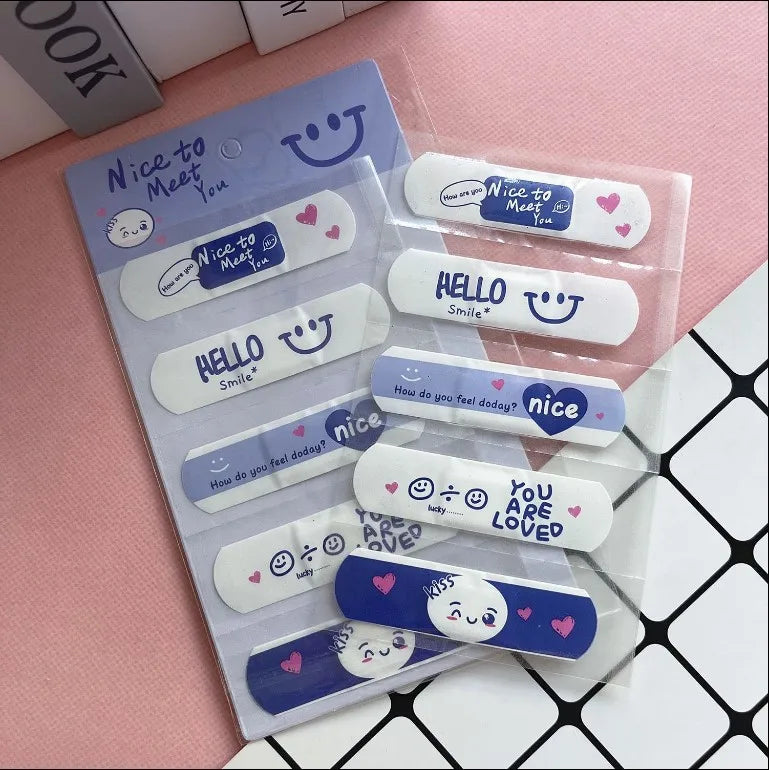 5pcs Cute Cartoon Waterproof Breathable Bandages for Girls Anti Blister Ins Style Adhesive Wound Care Plasters Baby Bandage