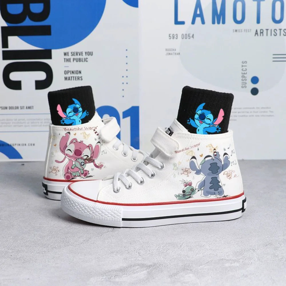 Kawaii Kids Canvas Shoes Cartoon Lilo & Stitch Sport Shoes Children Fashion Print Sneakers Shoes Boys Girls Tennis Shoes